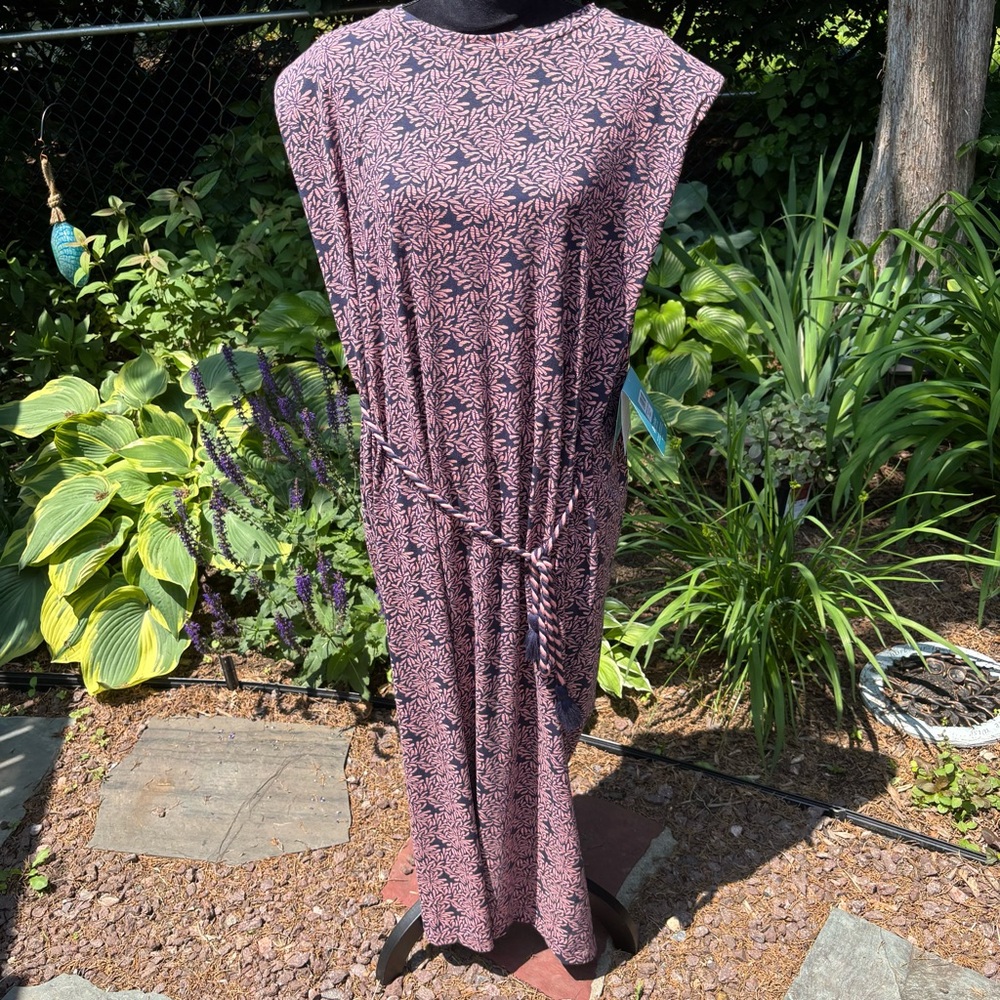 🌺 Coolibar Navy & Dusty Pink UPF 50+ Sheath Dress 🌺